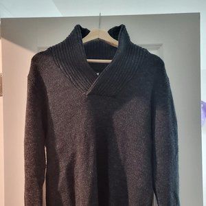 Gray shawl collar sweater